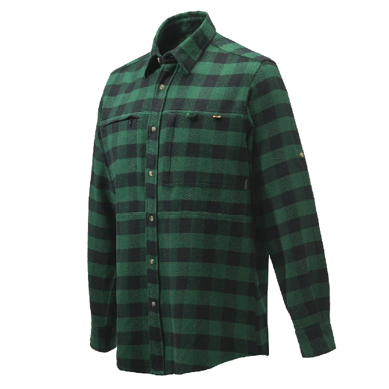 Beretta Overshirt Zippered Pocket Green Check