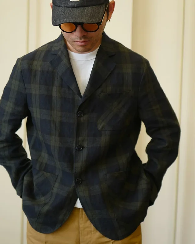 Black Watch Tarten Linen Blazer