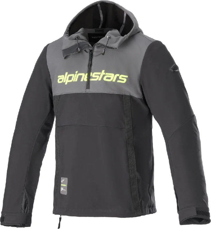 BLOUSON ALPINESTARS SHERPA HOODIE NOIR GRIS JAUNE FLUO