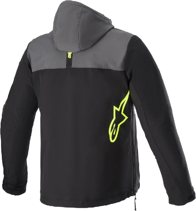 BLOUSON ALPINESTARS SHERPA HOODIE NOIR GRIS JAUNE FLUO