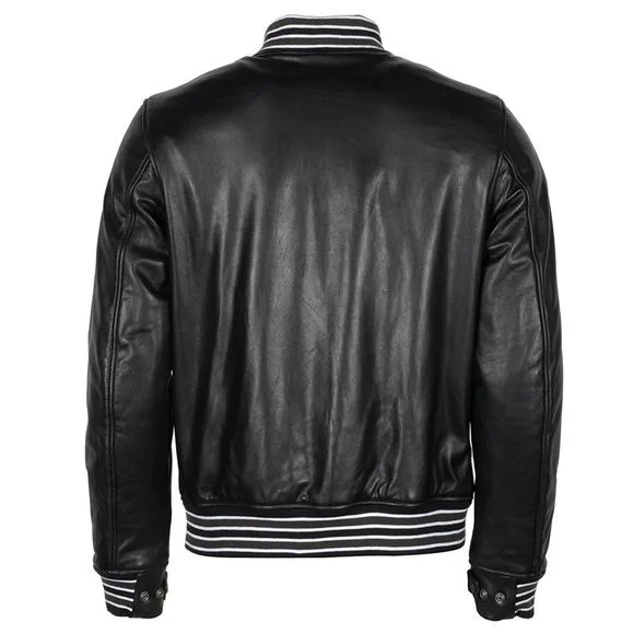 BLOUSON CUIR HELSTONS COLLEGE NOIR