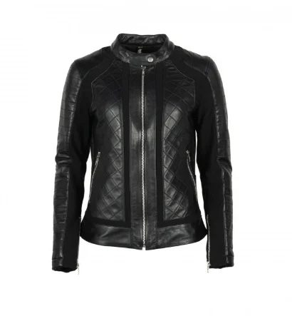 BLOUSON CUIR HELSTONS FEMME KATE NOIR