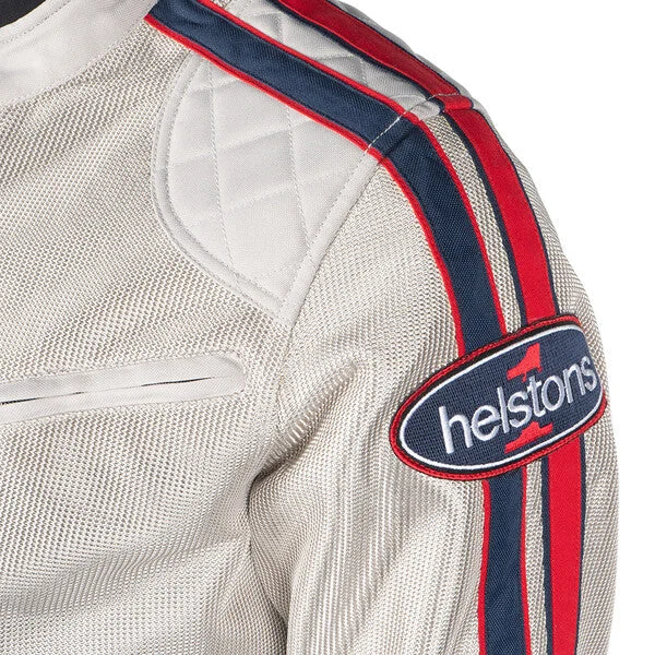 BLOUSON ETE MESH HELSTON PACE AIR SILVER ROUGE BLANC