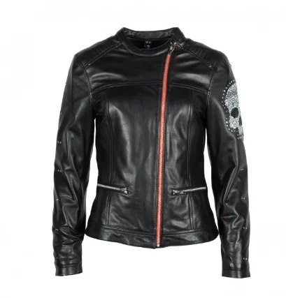 BLOUSON HELSTONS CUIR FEMME CHER NOIR