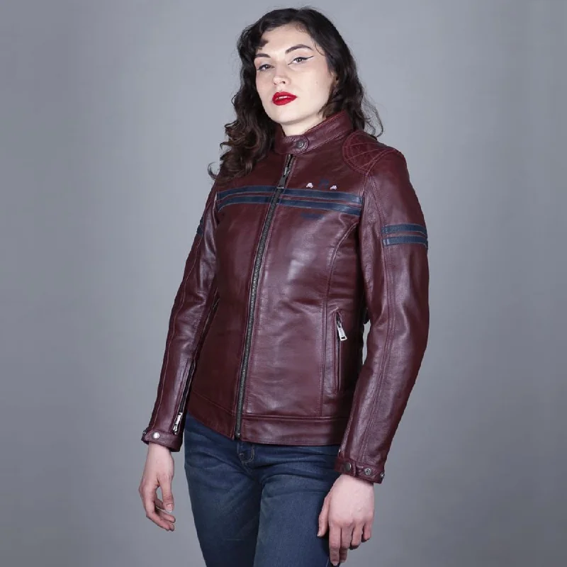 BLOUSON HELSTONS CUIR FEMME CHICA BORDEAUX