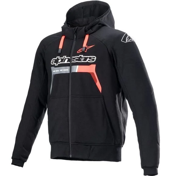 BLOUSON SWEAT ALPINESTARS CHROME IGNITION NOIR ROUGE FLUO