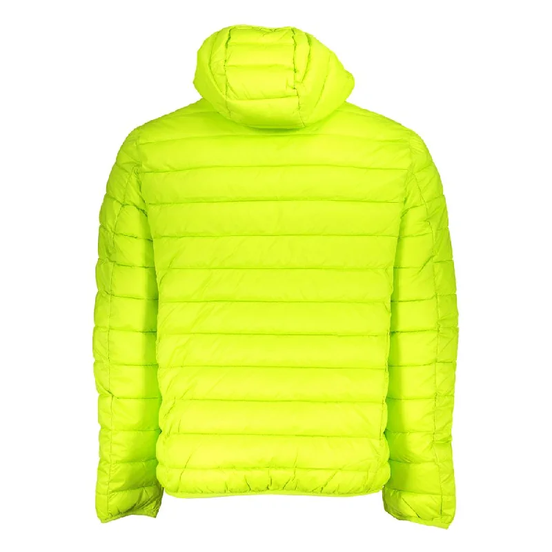 Chic Green Polyamide Hooded Jacket