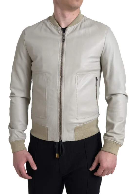 Dolce & Gabbana  Leather Bomber Men's Jacket