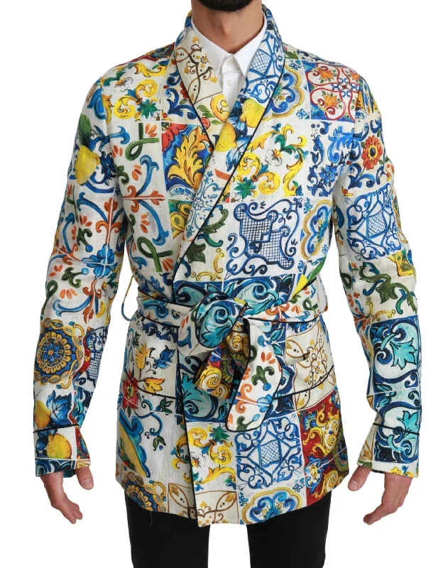 Dolce & Gabbana  Majolica Robe Jacket Men's Coat