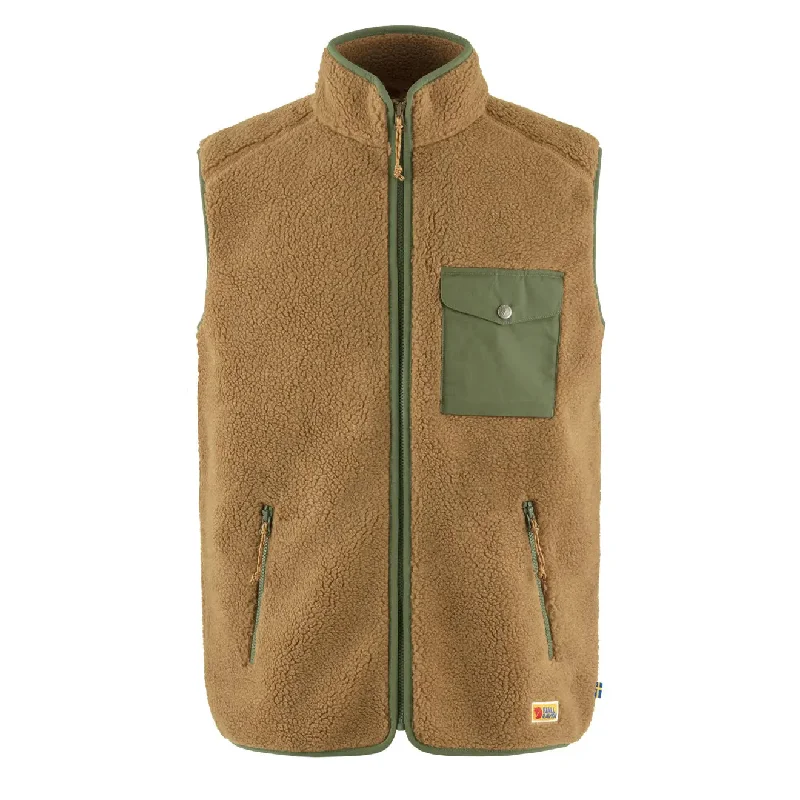 Fjallraven Vardag Pile Fleece Vest Buckwheat Brown / Laurel Green