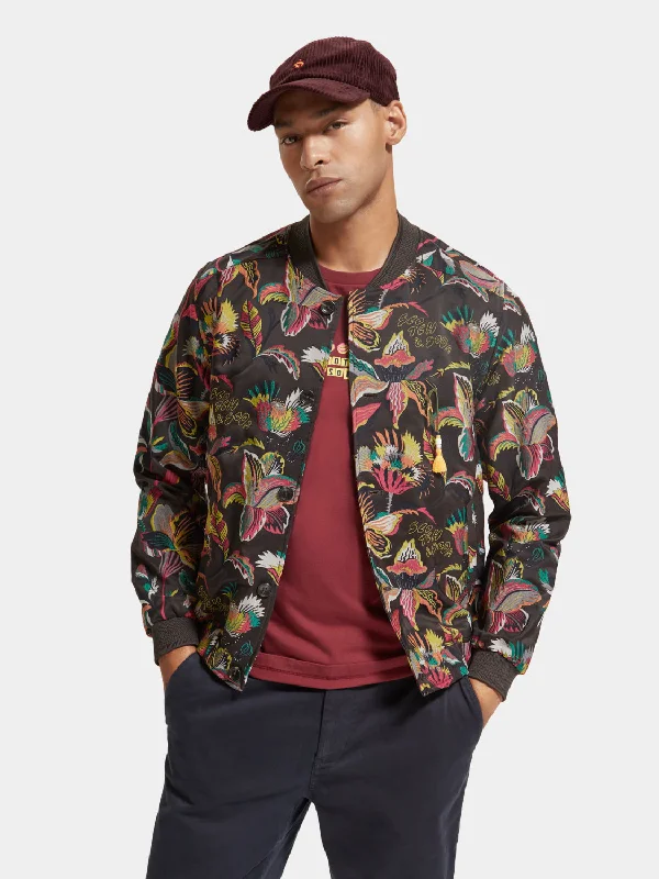 Jacquard bomber jacket