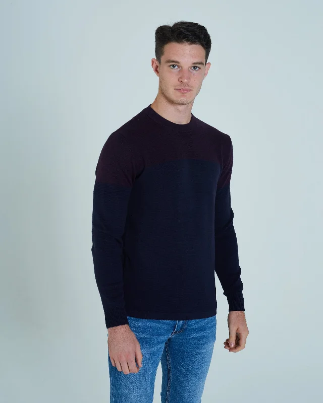 Lugh Crew Neck Plum Perfect/Navy