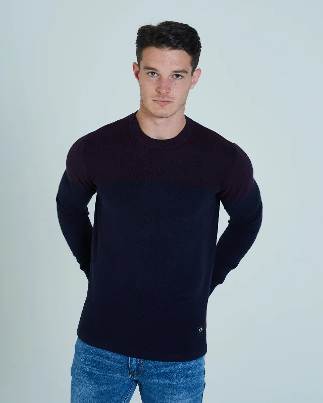 Lugh Crew Neck Plum Perfect/Navy