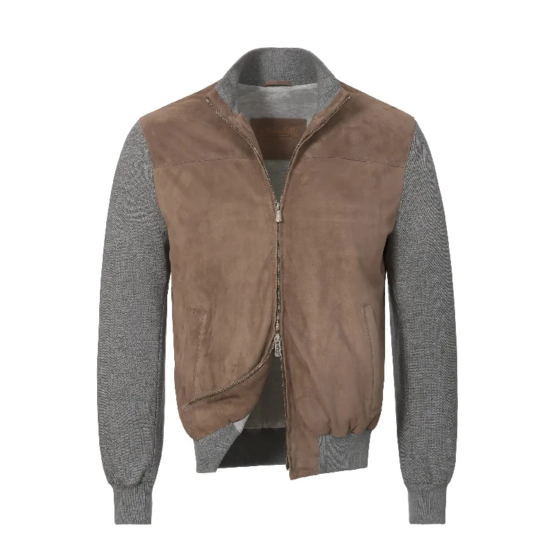 Leather Blouson in Taupe