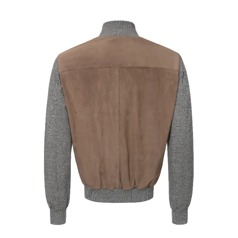 Leather Blouson in Taupe