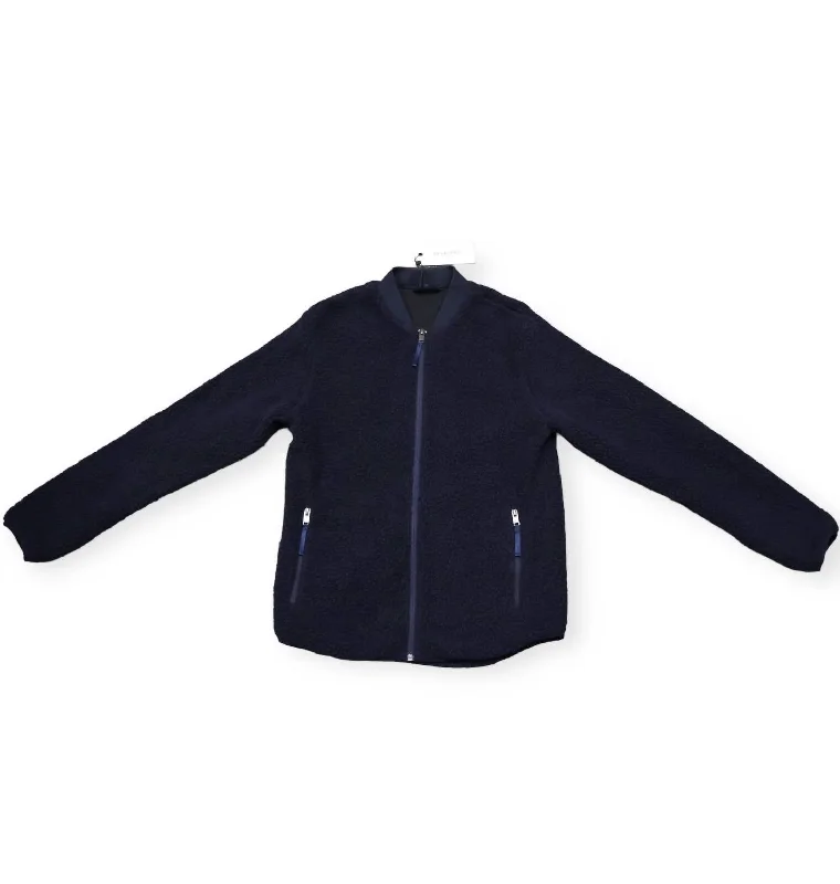 Men's Simple Jacket In Navy