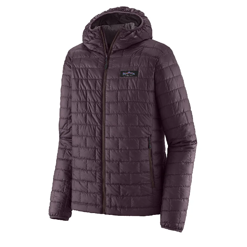 Patagonia Nano Puff Fitz Roy Trout Hoody Obsidian Plum