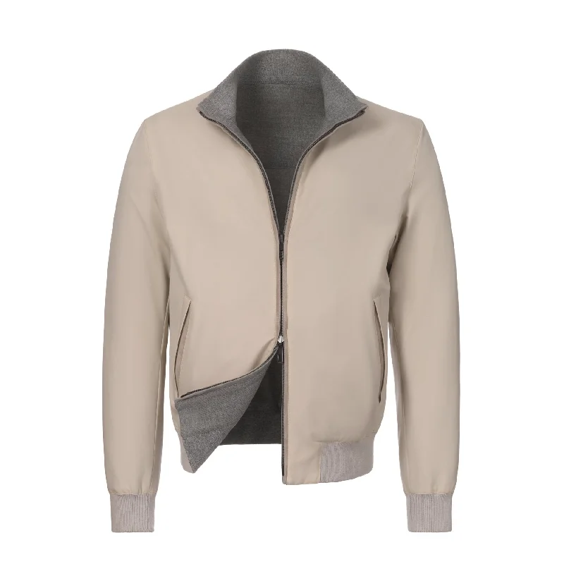 Reversible Windstorm Bomber Jacket in Light Beige