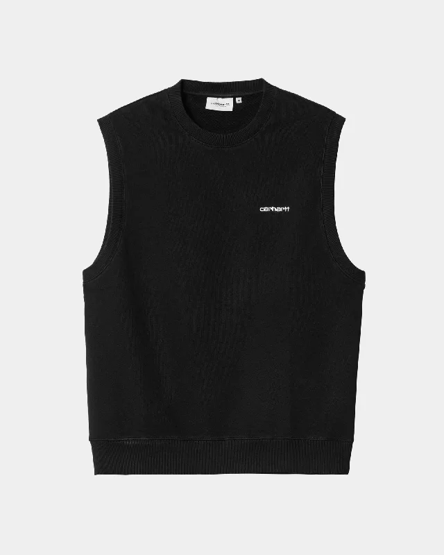 Script Vest Sweatshirt | Black