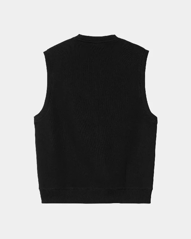 Script Vest Sweatshirt | Black