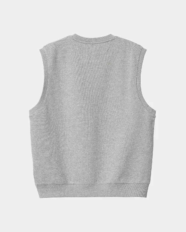 Script Vest Sweatshirt | Grey Heather