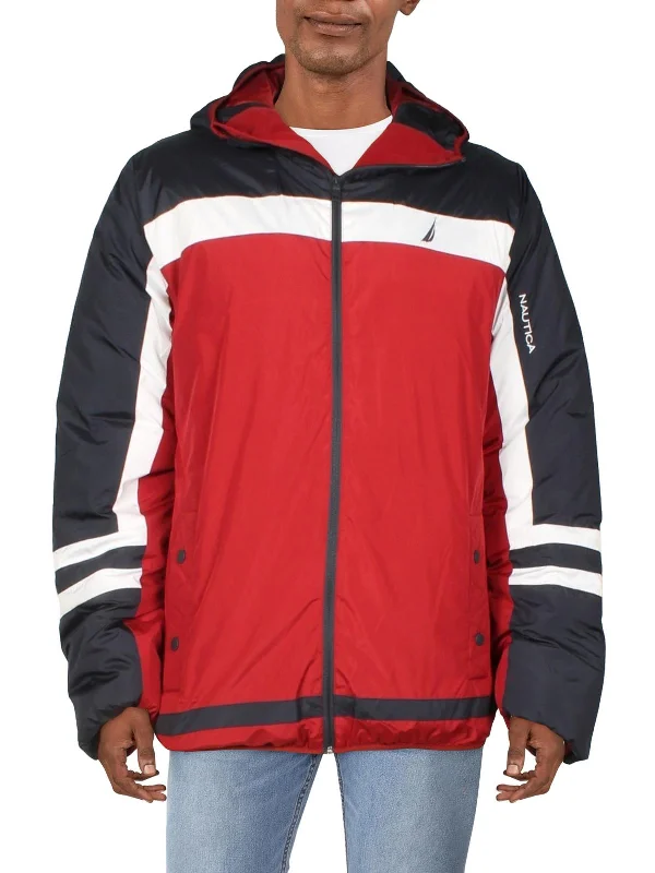 Tempasphere Mens Colorblock Logo Down Coat