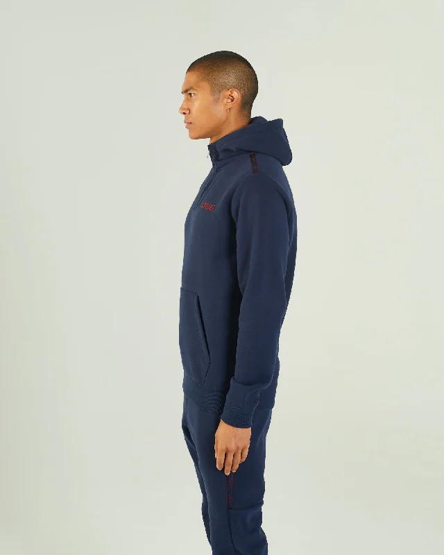 Hagen Half-Zip Hood Navy Blazer