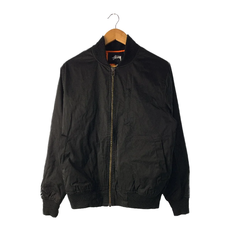 STUSSY/Flight Jkt/S/Black/Polyester/115407