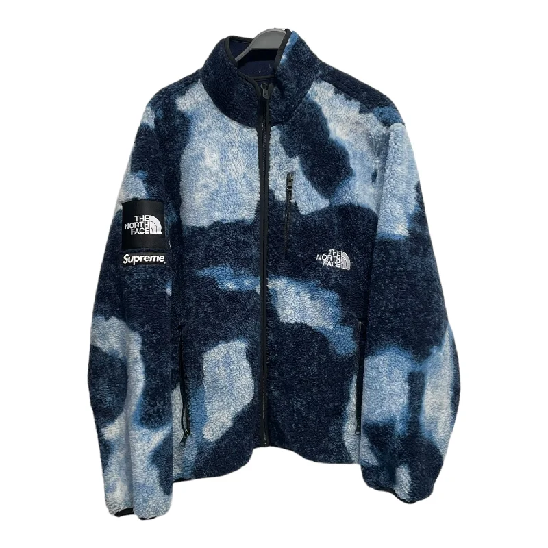 Supreme/THE NORTH FACE/Fleece Jkt/L/Polyester/BLU/Iridescent/FW21 BLEACHED DENIM