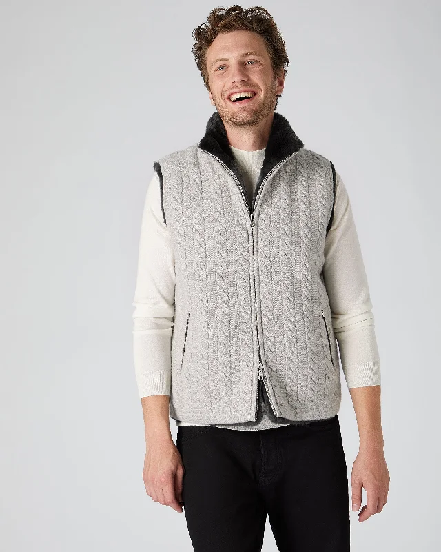 Men's Dolomiti Cable Fur Gilet Fumo Grey