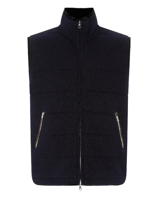 Men's Vermont Fur Lined Gilet Navy Blue