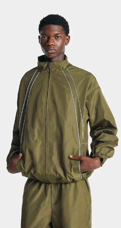 Green Taye Logo Relaxed Track Jacket