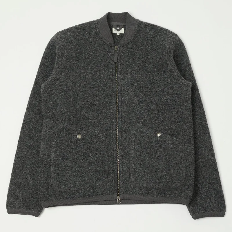 Hartford 'David' Knitted Wool Jacket - Charcoal