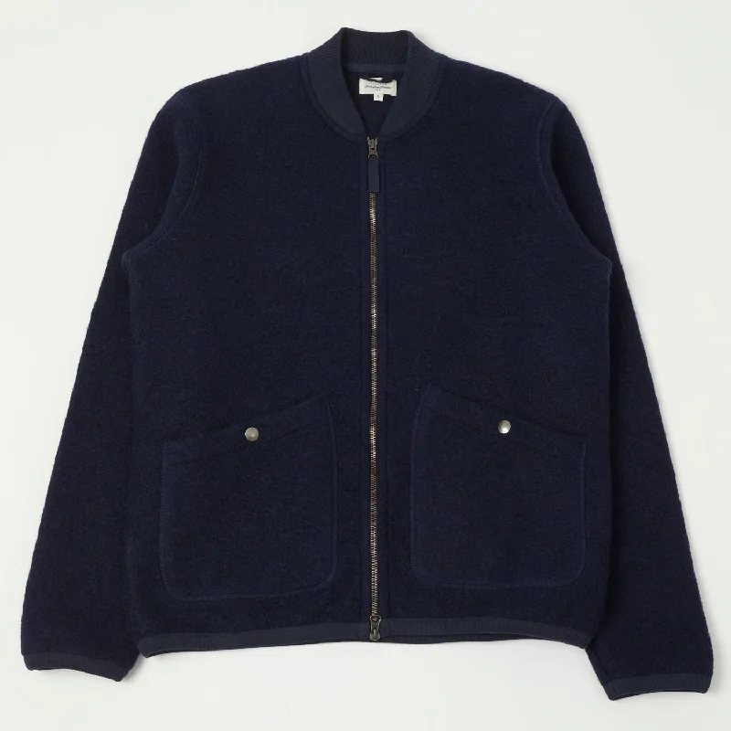 Hartford 'David' Knitted Wool Jacket - Navy