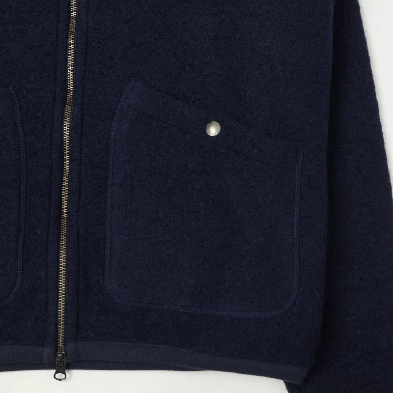 Hartford 'David' Knitted Wool Jacket - Navy