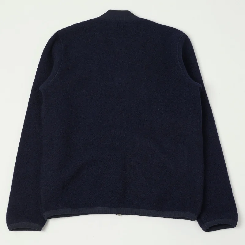 Hartford 'David' Knitted Wool Jacket - Navy