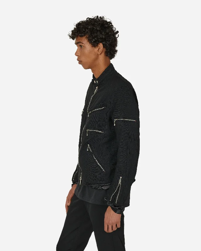 Zipped Biker Jacket Black