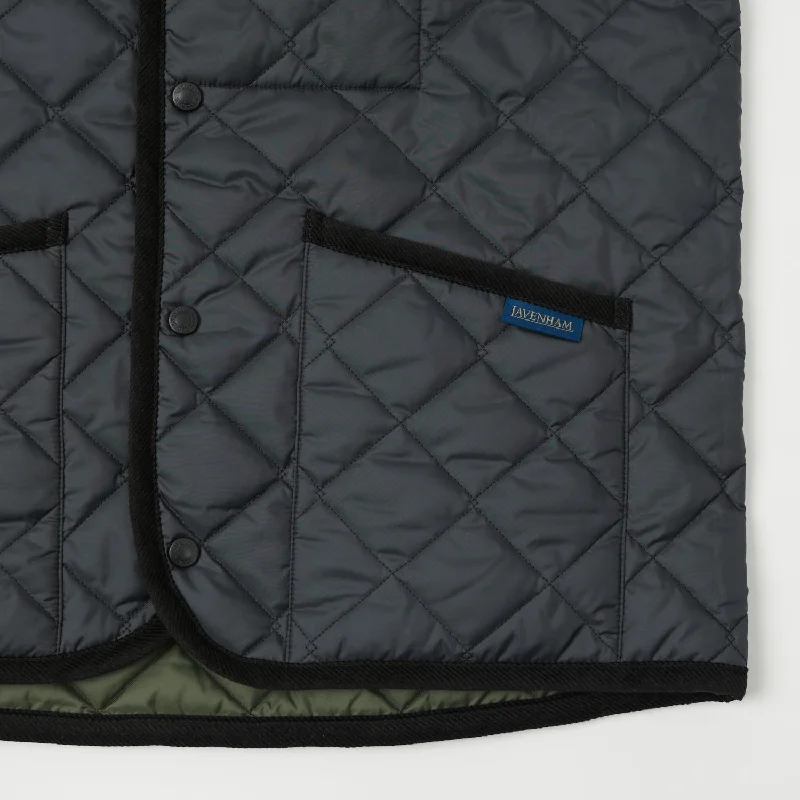 Lavenham Thornham Quilted Gilet - Lamp Black/Olive Green