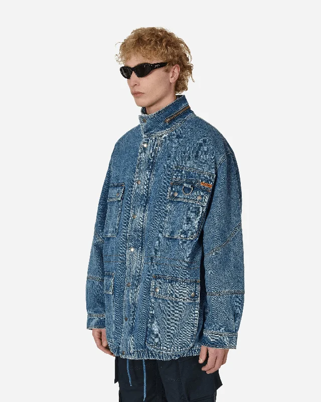 Denim Parka Jacket Blue