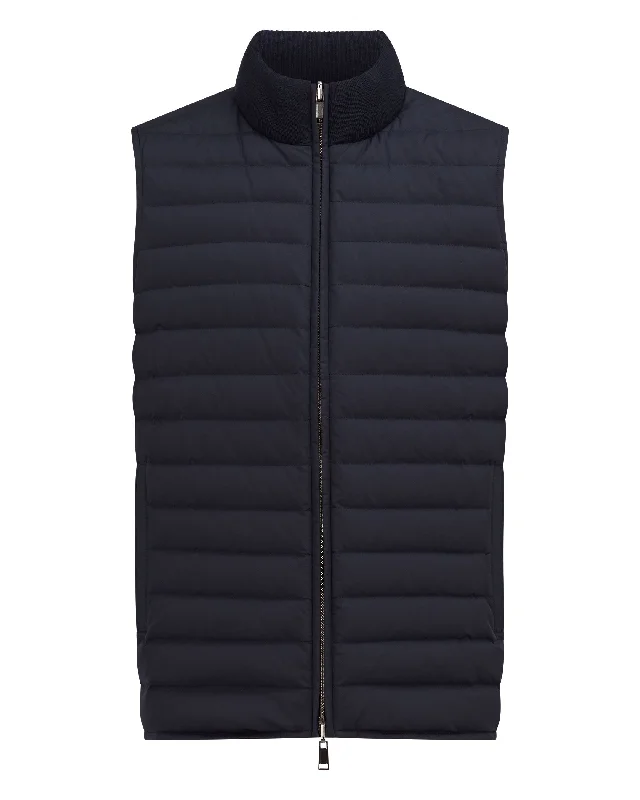 Men's Reversible Cotton Blend Gilet Navy Blue