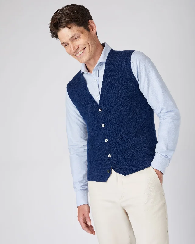 Men's Chelsea Cashmere Waistcoat French Blue