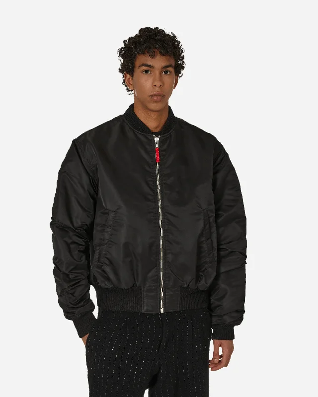 Nylon Bomber Jacket Black