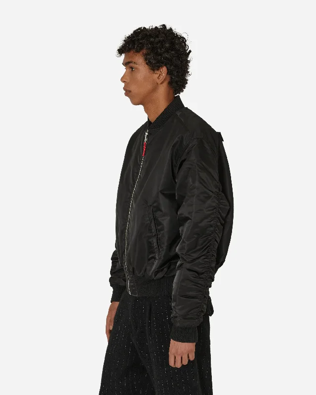 Nylon Bomber Jacket Black