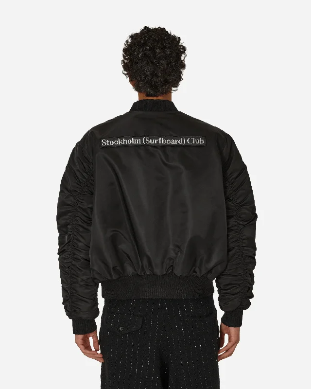 Nylon Bomber Jacket Black