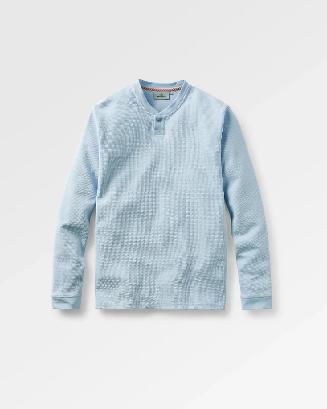 Stream Button Up Henley - Pale Blue