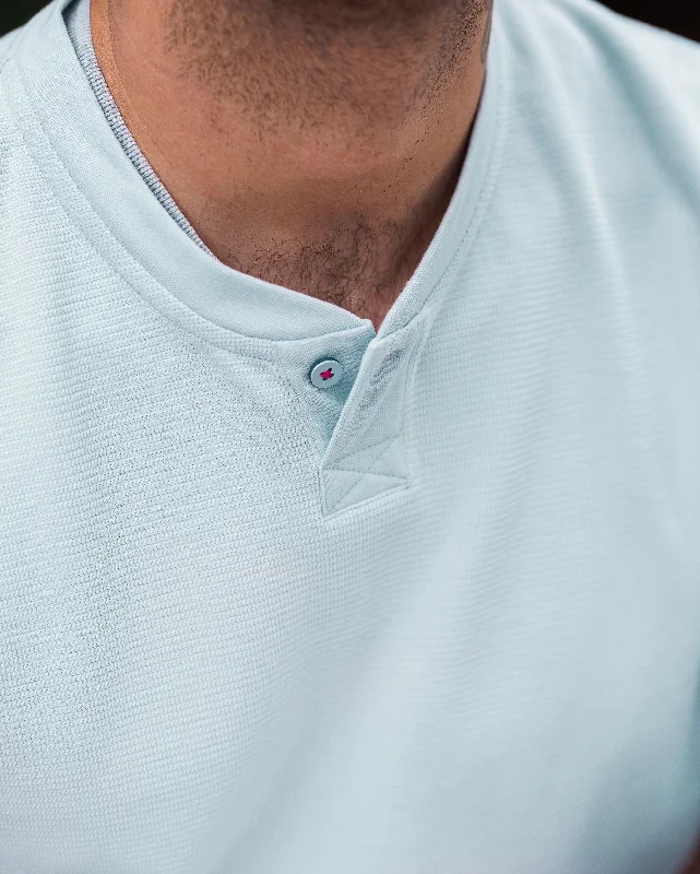 Stream Button Up Henley - Pale Blue