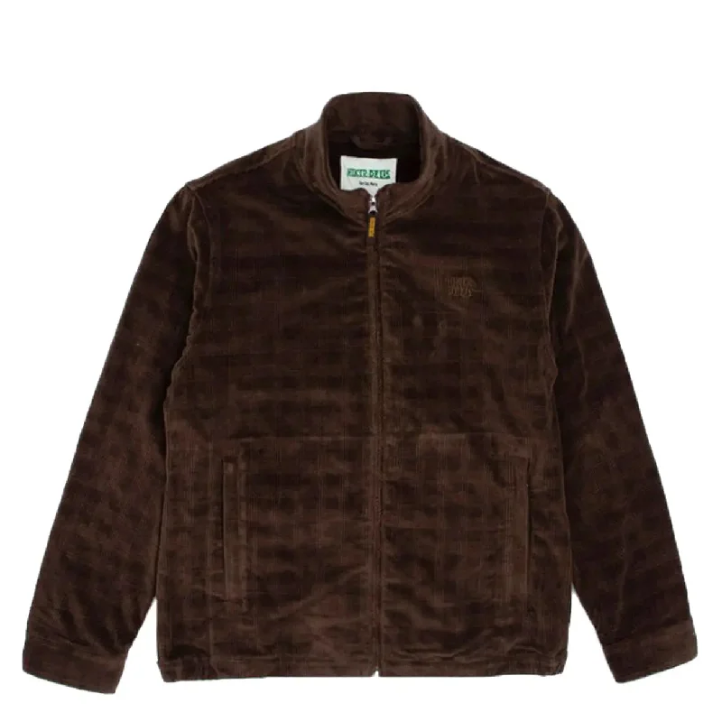 Hikerdelic Plaid Corduroy Track Jacket Brown