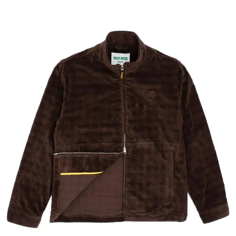 Hikerdelic Plaid Corduroy Track Jacket Brown