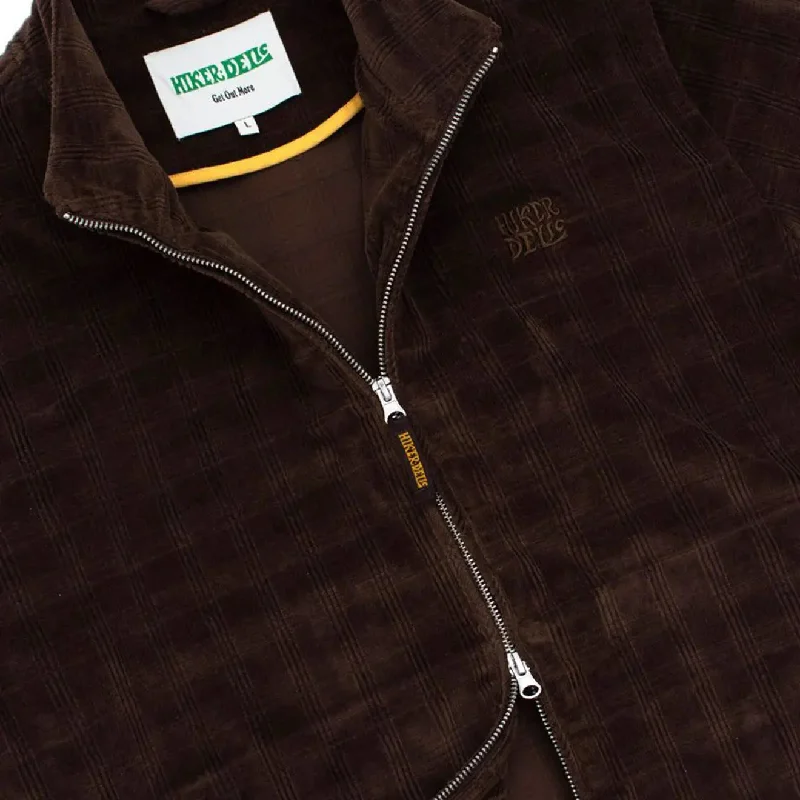 Hikerdelic Plaid Corduroy Track Jacket Brown