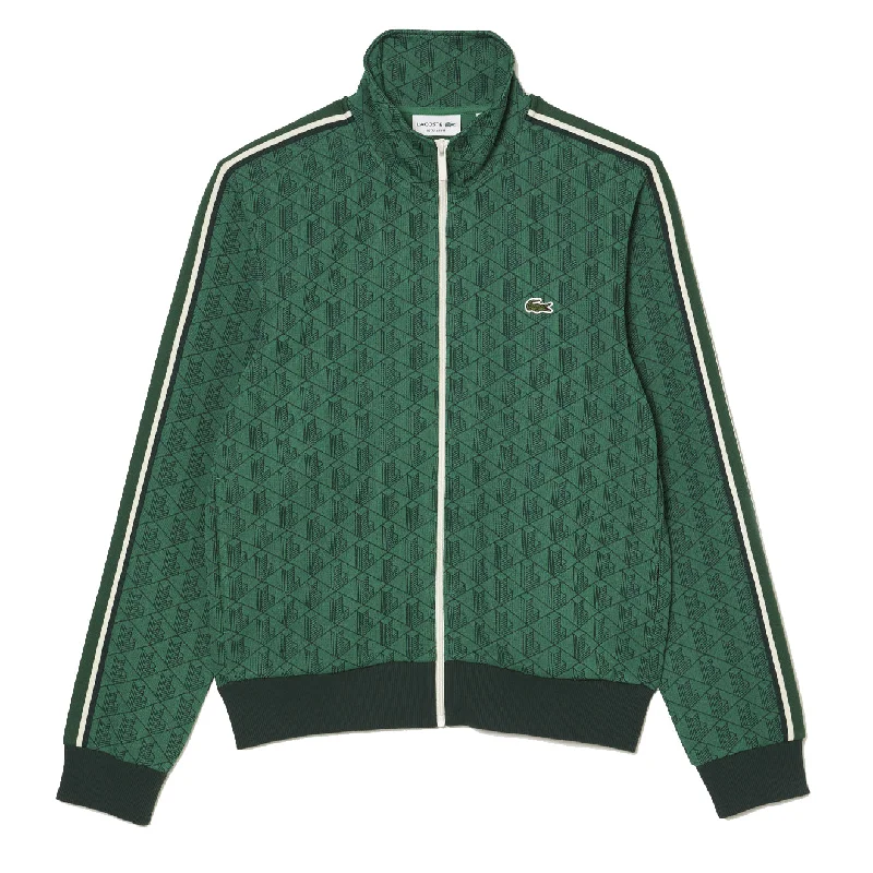 Lacoste Paris Jacquard Monogram Zipped Sweatshirt Green